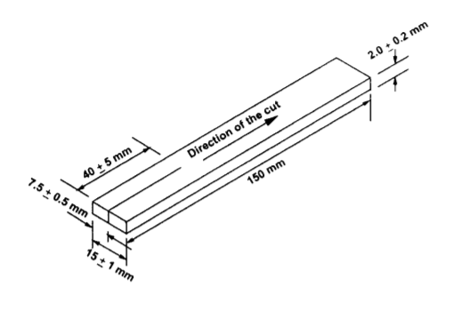 ASTM D624-(TYPE-T)-TROUSER TEAR SPECIMEN CUTTING DIE